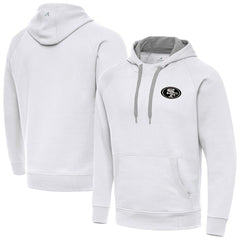 San Francisco 49ers Antigua Brushed Carbon Victory Pullover Hoodie White - NFL