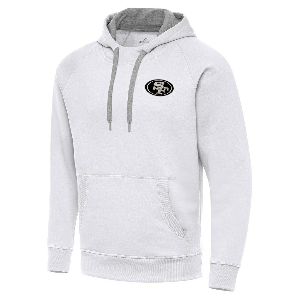 San Francisco 49ers Antigua Brushed Carbon Victory Pullover Hoodie White - NFL