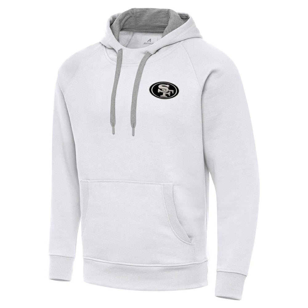 San Francisco 49ers Antigua Brushed Carbon Victory Pullover Hoodie White - NFL