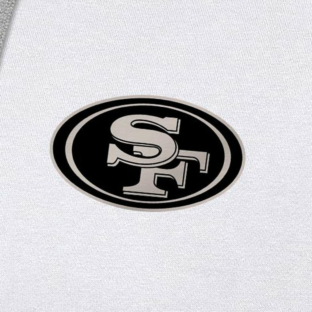 San Francisco 49ers Antigua Brushed Carbon Victory Pullover Hoodie White - NFL