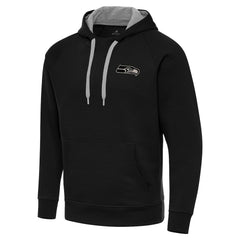 Seattle Seahawks Antigua Brushed Carbon Victory Pullover Hoodie Black - NFL