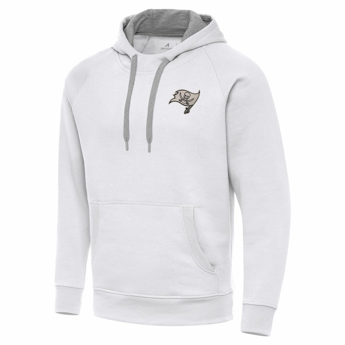 Tampa Bay Buccaneers Antigua Brushed Carbon Victory Pullover Hoodie White - NFL