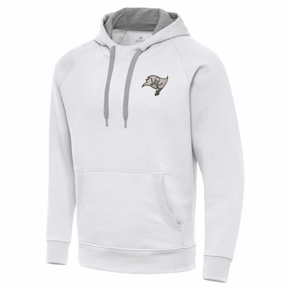 Tampa Bay Buccaneers Antigua Brushed Carbon Victory Pullover Hoodie White - NFL