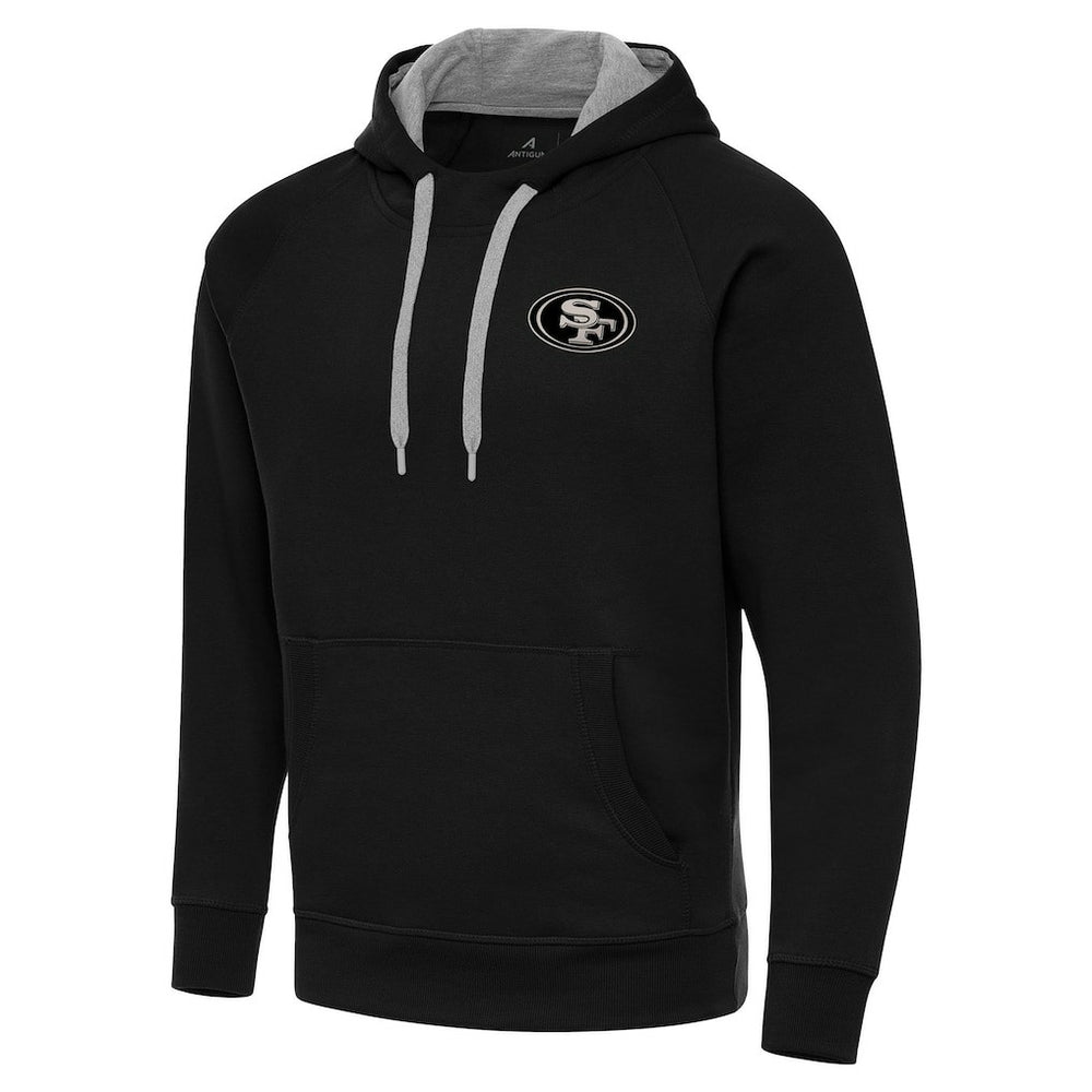 San Francisco 49ers Antigua Brushed Carbon Victory Pullover Hoodie Black - NFL
