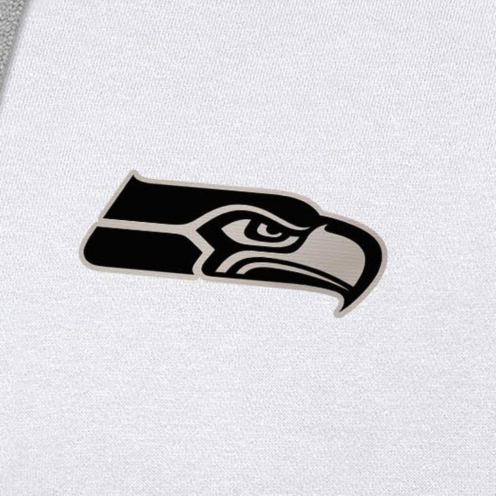 Seattle Seahawks Antigua Brushed Carbon Victory Pullover Hoodie White - NFL