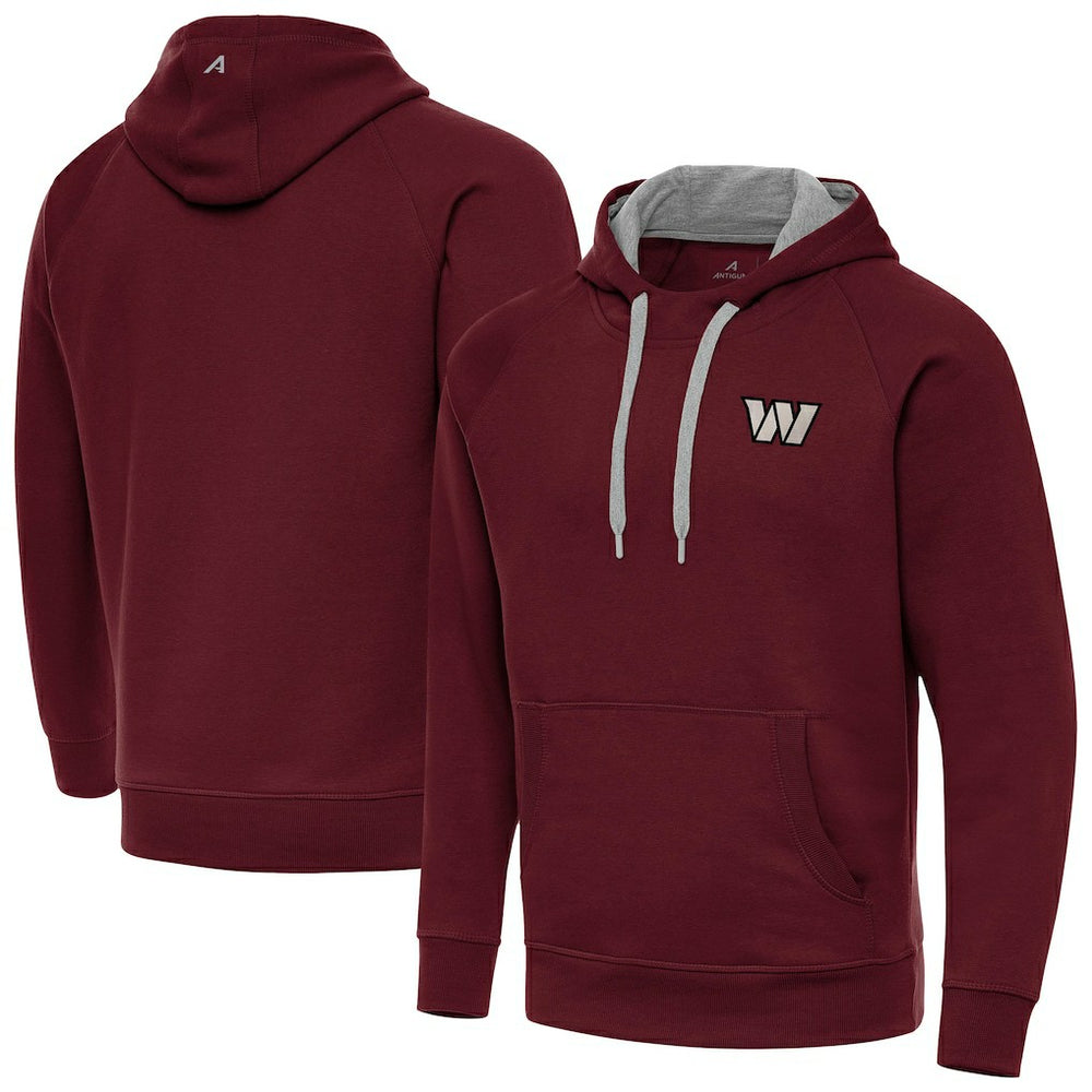 Washington Commanders Antigua Brushed Carbon Victory Pullover Hoodie Burgundy - NFL
