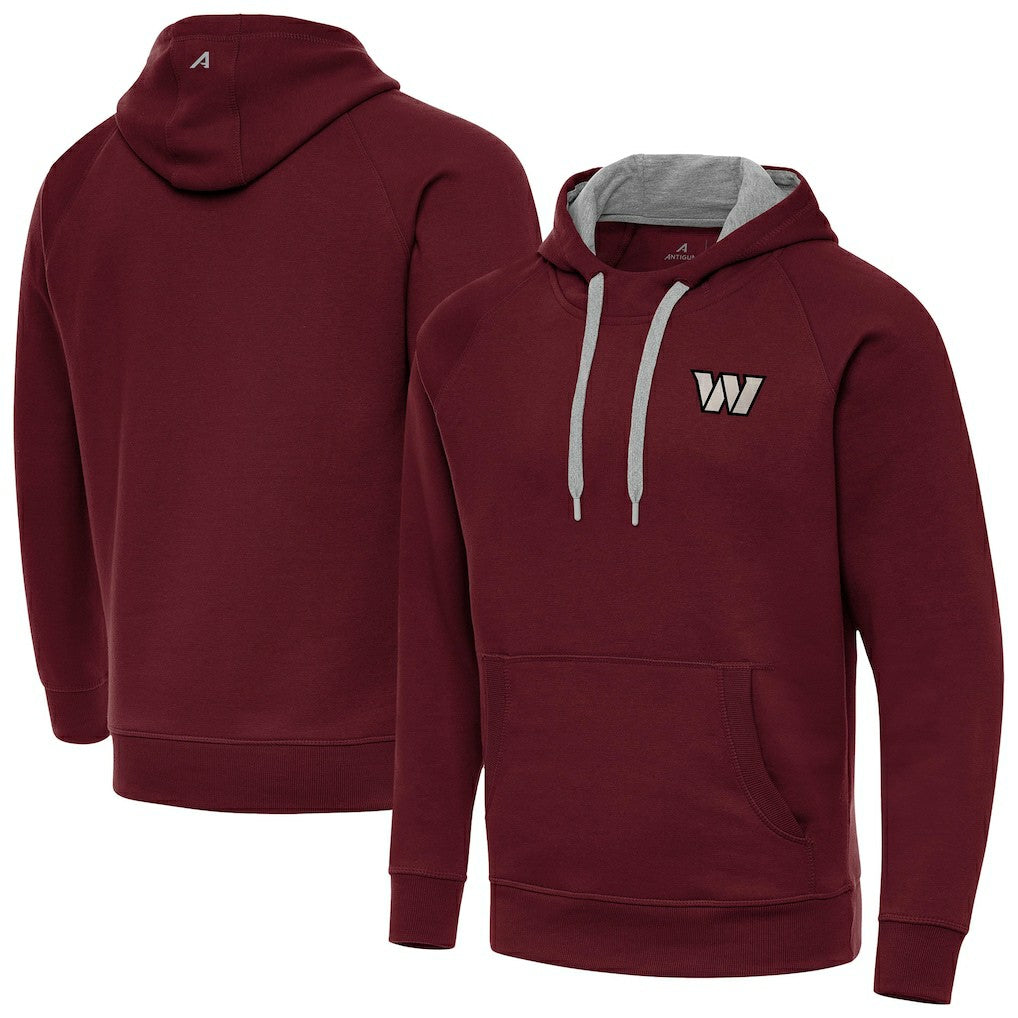 Washington Commanders Antigua Brushed Carbon Victory Pullover Hoodie Burgundy - NFL