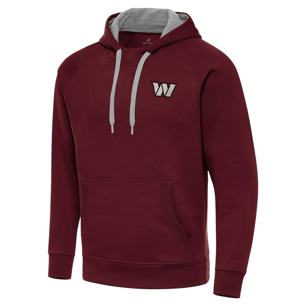 Washington Commanders Antigua Brushed Carbon Victory Pullover Hoodie Burgundy - NFL