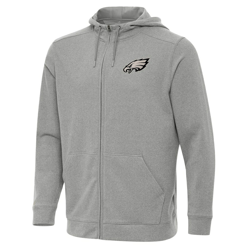 Philadelphia Eagles Antigua Effortless Full-Zip Hoodie Jacket Heather Gray - NFL