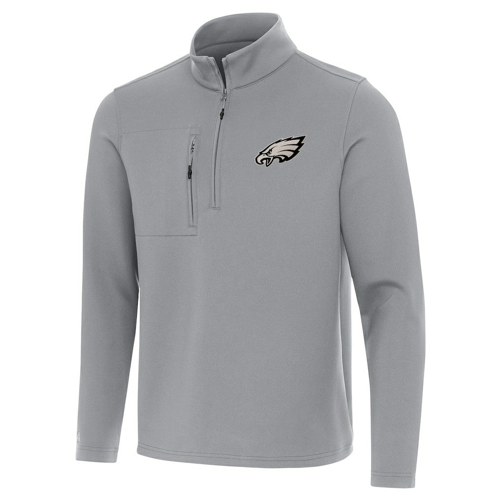 Philadelphia Eagles Antigua Insider Quarter-Zip Top Gray - NFL