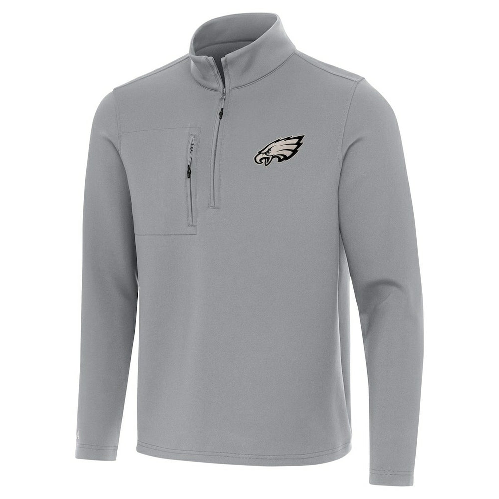 Philadelphia Eagles Antigua Insider Quarter-Zip Top Gray - NFL