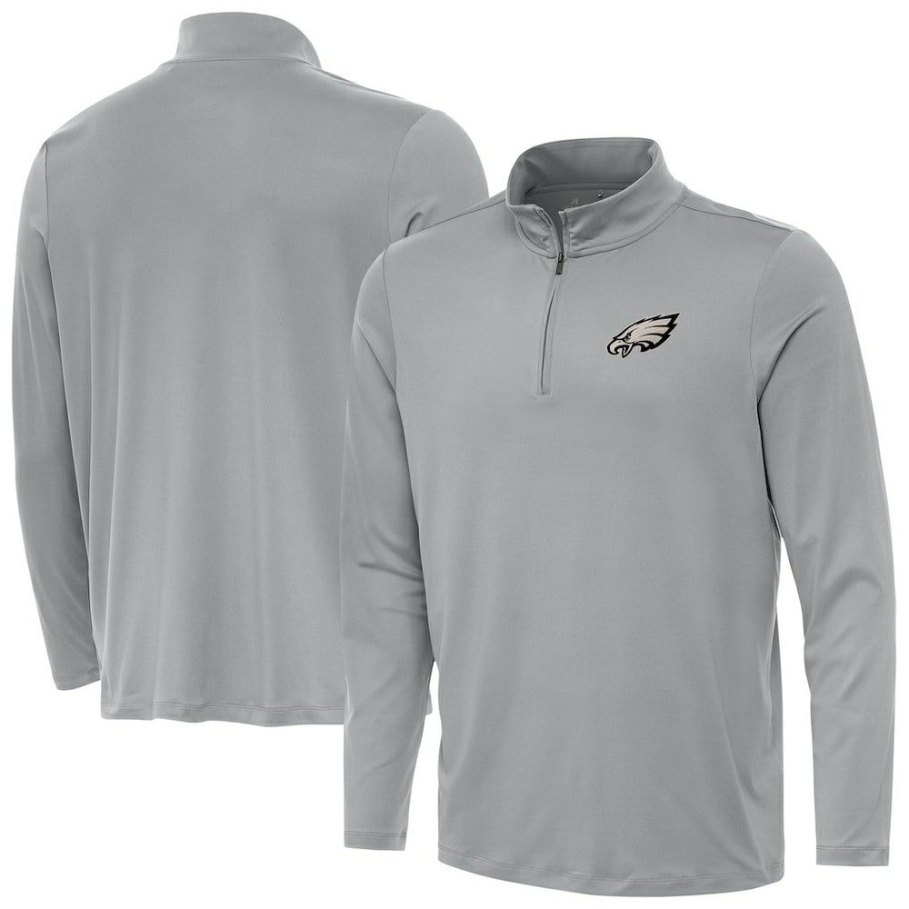 Philadelphia Eagles Antigua Reprocess Quarter-Zip Top Gray - NFL