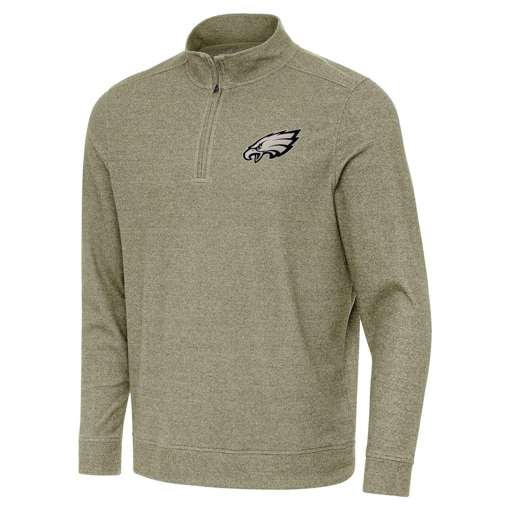 Philadelphia Eagles Antigua Subtle Quarter-Zip Sweatshirt Olive - NFL
