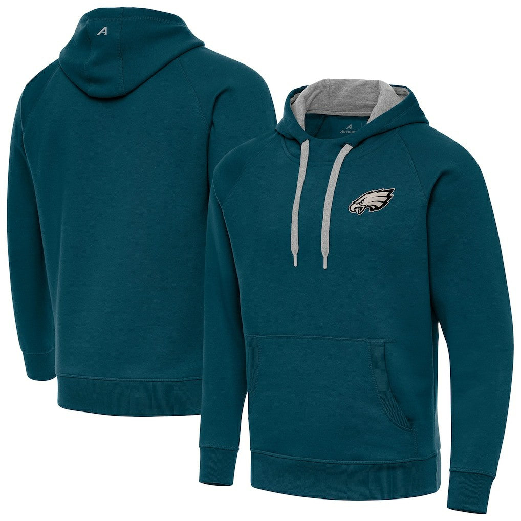 Philadelphia Eagles Antigua Victory Pullover Hoodie Midnight Green - NFL