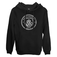 Manchester City 1863FC Monochrome Badge Fleece Pullover Hoodie - Black