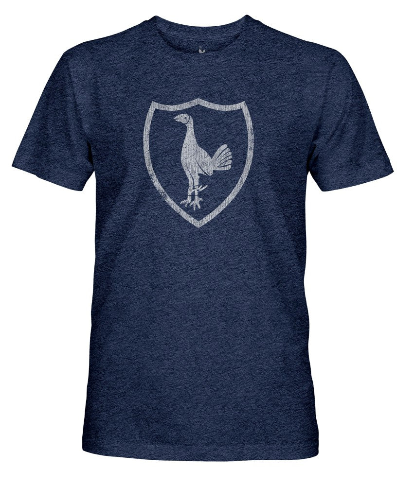 Tottenham Hotspur 1863FC Retro Monochrome Badge Vintage Tri-Blend T-Shirts - Navy