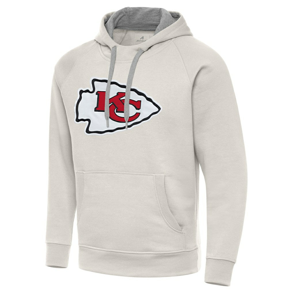 Kansas City Chiefs Antigua Victory Raglan Pullover Hoodie Cream - NFL