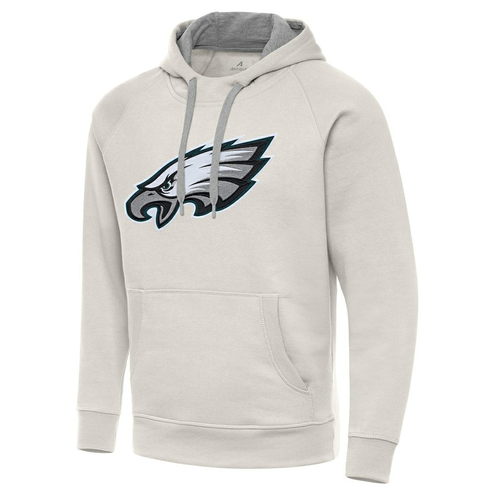 Philadelphia Eagles Antigua Victory Raglan Pullover Hoodie Cream - NFL