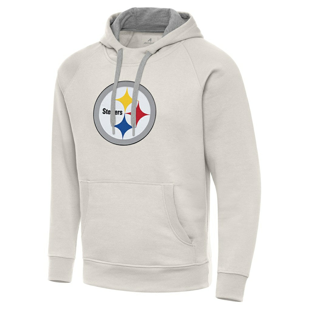 Pittsburgh Steelers Antigua Victory Raglan Pullover Hoodie Cream - NFL