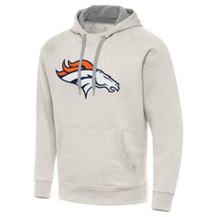 Denver Broncos Antigua Victory Raglan Pullover Hoodie Cream - NFL