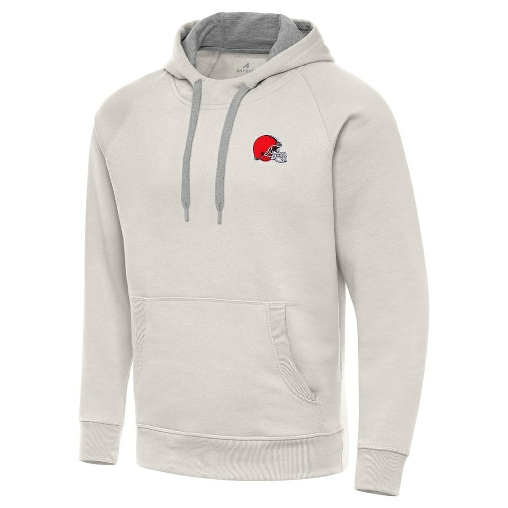 Cleveland Browns Antigua Victory Raglan Pullover Hoodie Cream - NFL