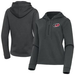 Carolina Hurricanes - Antigua Women's Contemporary Quarter-Zip Hoodie Pewter