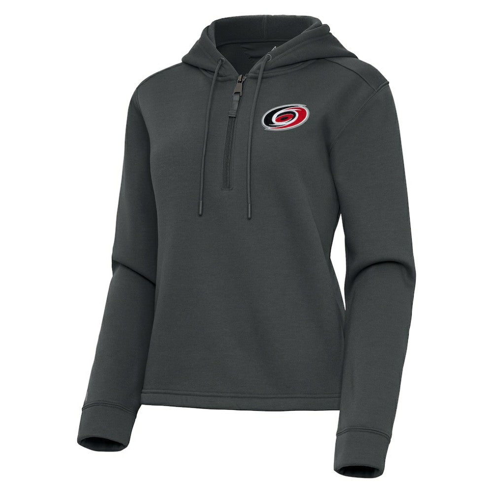 Carolina Hurricanes - Antigua Women's Contemporary Quarter-Zip Hoodie Pewter