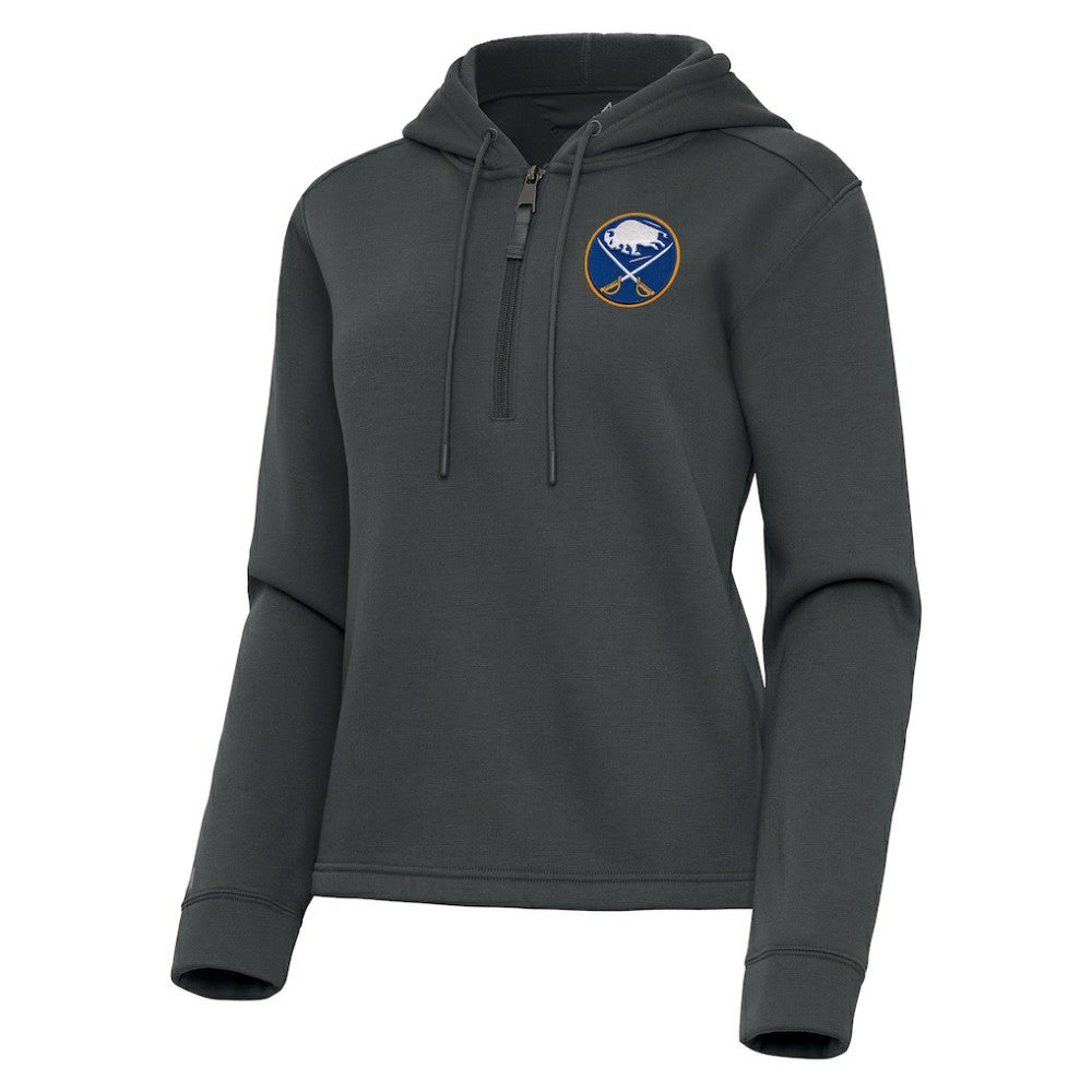 Buffalo Sabres - Antigua Women's Contemporary Quarter-Zip Hoodie Pewter