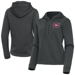 Montreal Canadiens - Antigua Women's Contemporary Quarter-Zip Hoodie Pewter