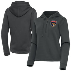 Florida Panthers - Antigua Women's Contemporary Quarter-Zip Hoodie Pewter