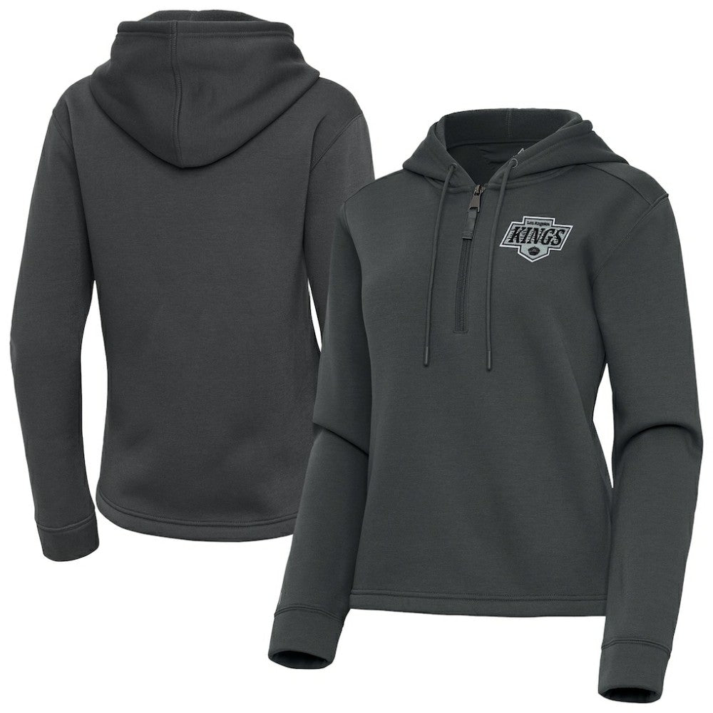 Los Angeles Kings - Antigua Women's Contemporary Quarter-Zip Hoodie Pewter