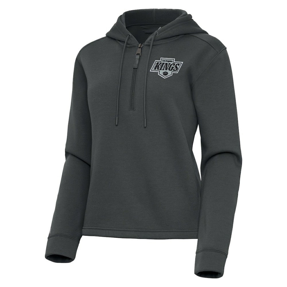 Los Angeles Kings - Antigua Women's Contemporary Quarter-Zip Hoodie Pewter
