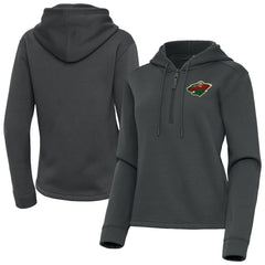 Minnesota Wild - Antigua Women's Contemporary Quarter-Zip Hoodie Pewter