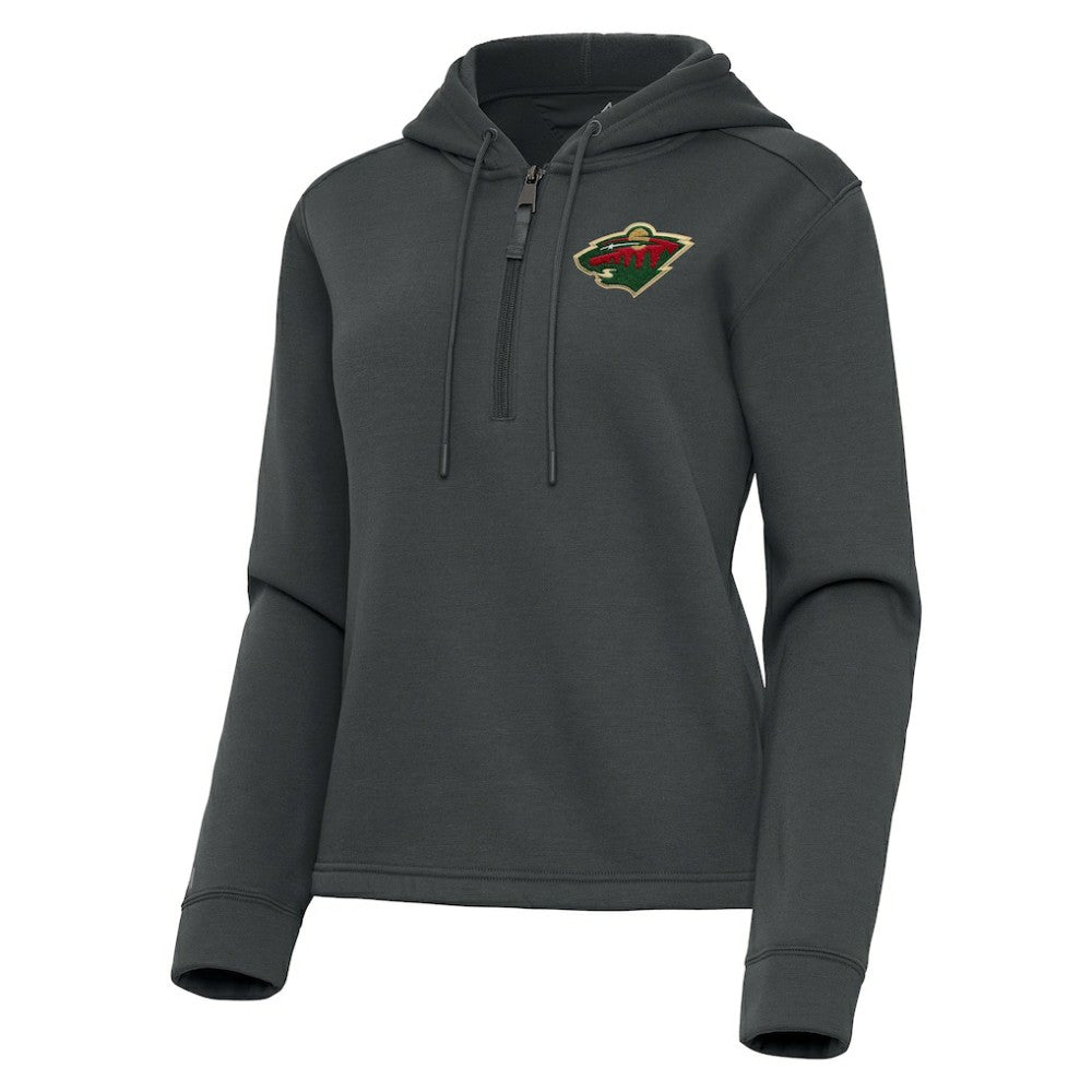 Minnesota Wild - Antigua Women's Contemporary Quarter-Zip Hoodie Pewter