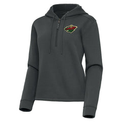 Minnesota Wild - Antigua Women's Contemporary Quarter-Zip Hoodie Pewter