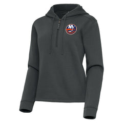 New York Islanders - Antigua Women's Contemporary Quarter-Zip Hoodie Pewter