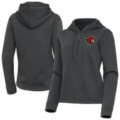 Ottawa Senators - Antigua Women's Contemporary Quarter-Zip Hoodie Pewter
