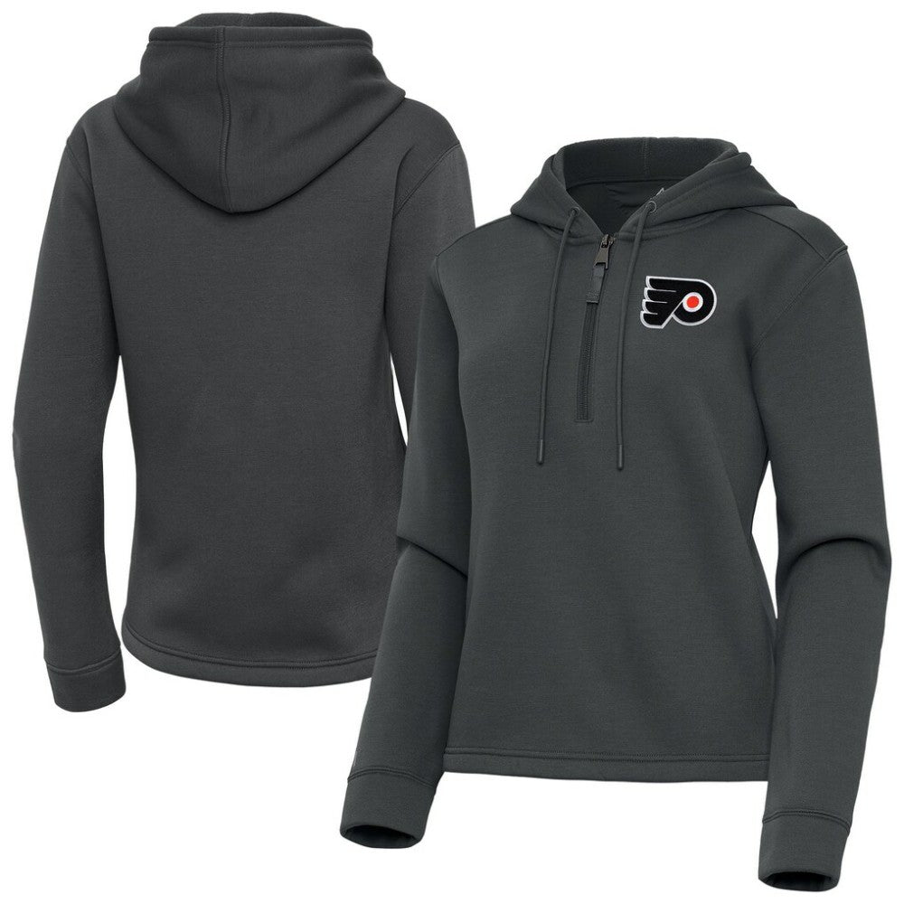 Philadelphia Flyers - Antigua Women's Contemporary Quarter-Zip Hoodie Pewter