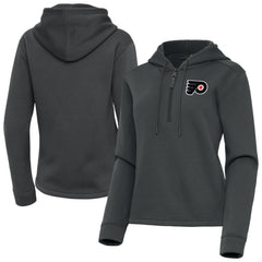 Philadelphia Flyers - Antigua Women's Contemporary Quarter-Zip Hoodie Pewter