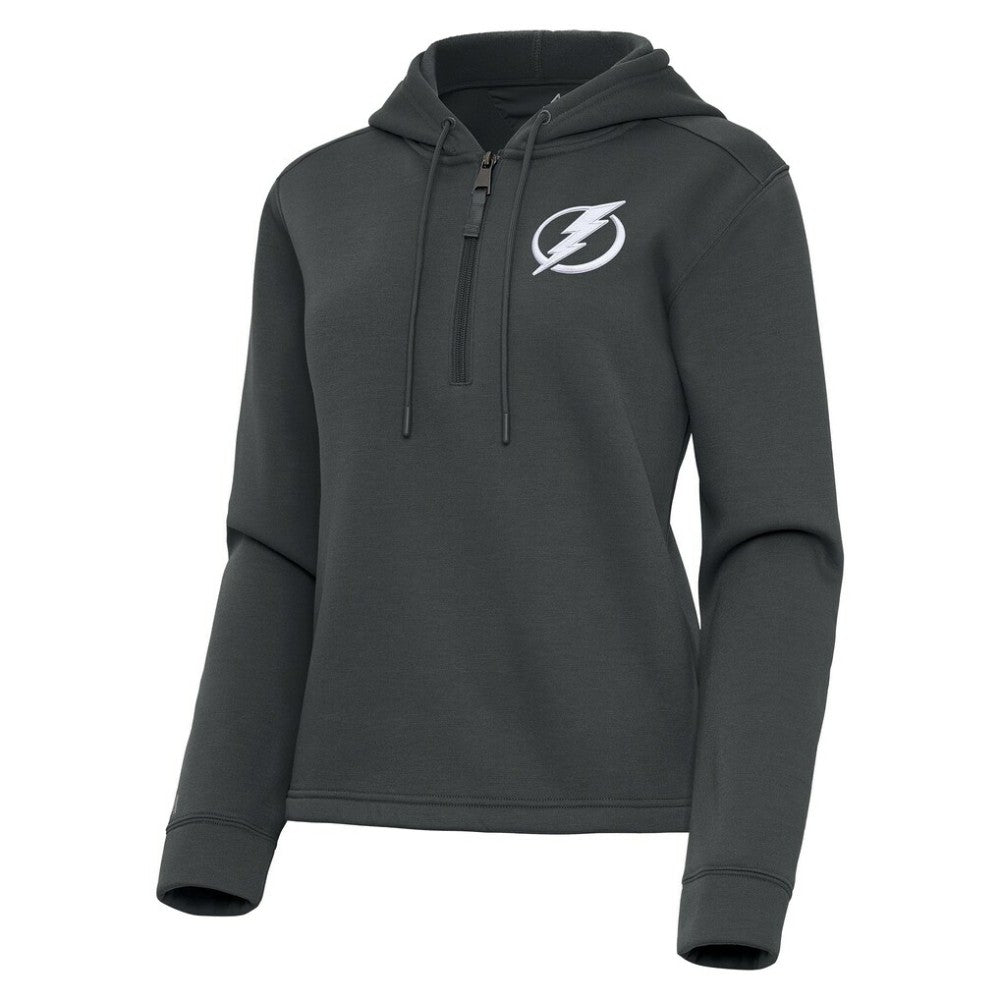 Tampa Bay Lightning - Antigua Women's Contemporary Quarter-Zip Hoodie Pewter