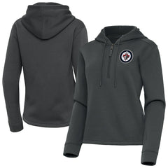 Winnipeg Jets - Antigua Women's Contemporary Quarter-Zip Hoodie Pewter