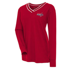 Washington Capitals Antigua Women's Symbolic V-Neck Long Sleeve T-Shirt Red