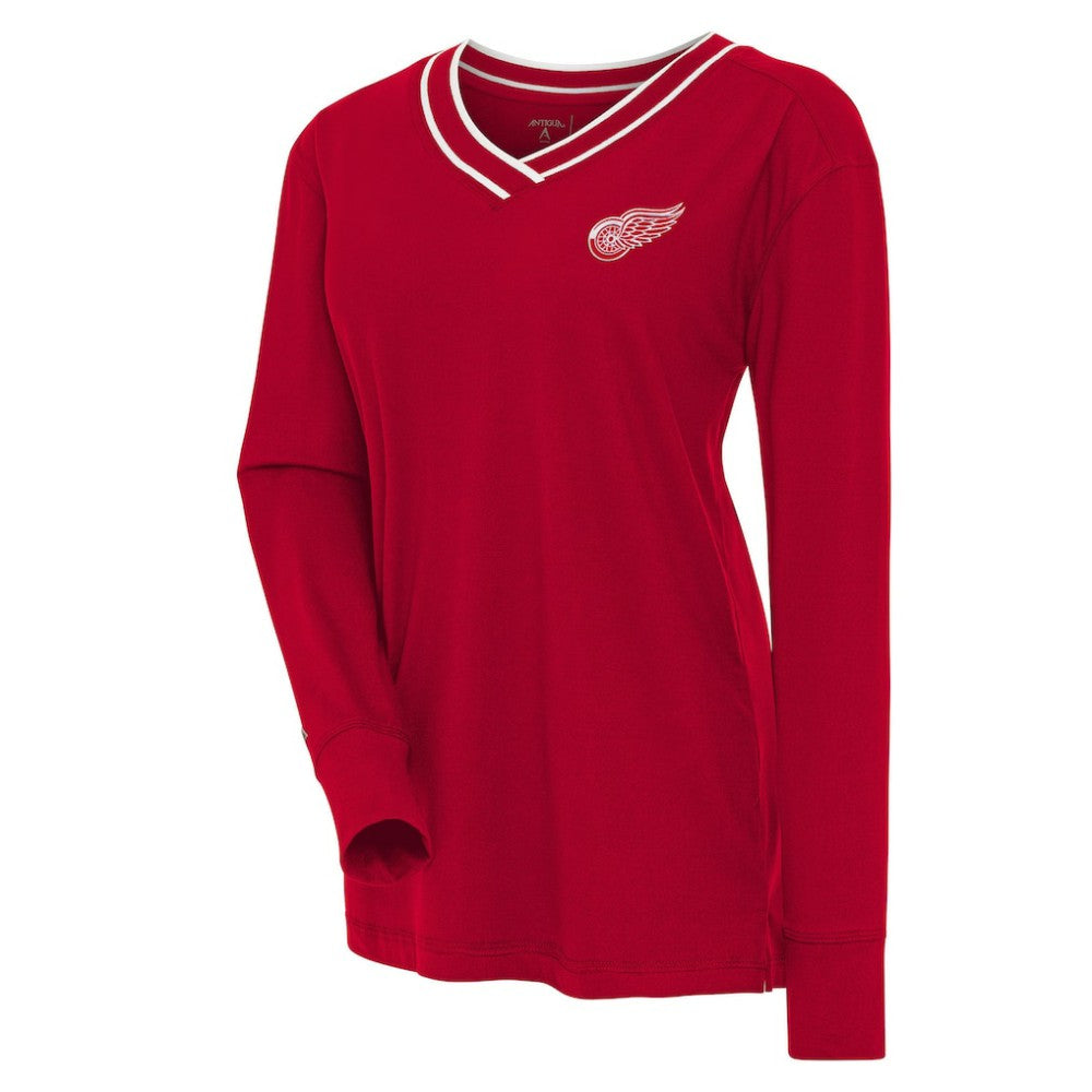 Detroit Red Wings - Antigua Women's Symbolic V-Neck Long Sleeve T-Shirt Red