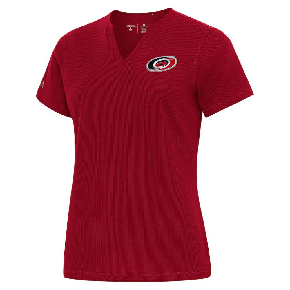 Carolina Hurricanes - Antigua Traveler Rib V-Neck T-Shirt Red