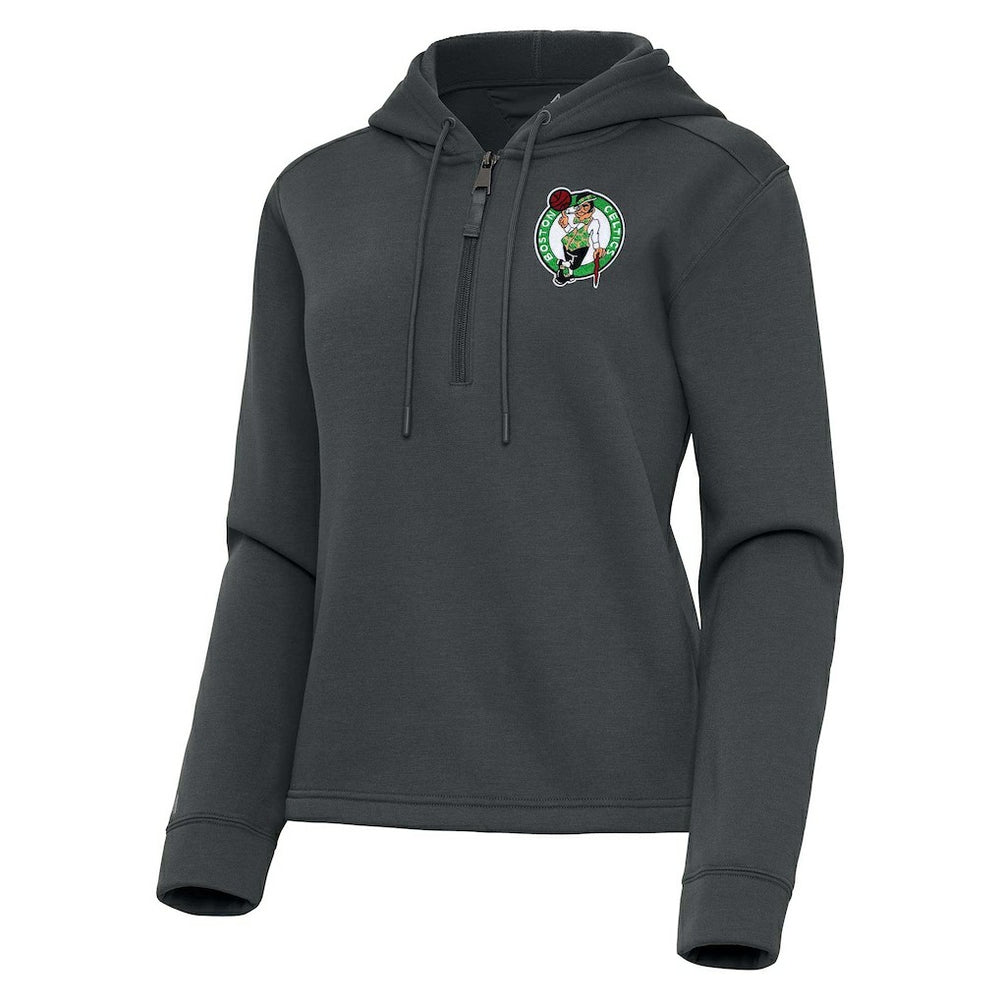 NBA - Boston Celtics Antigua Women's Contemporary Quarter-Zip Hoodie - Pewter