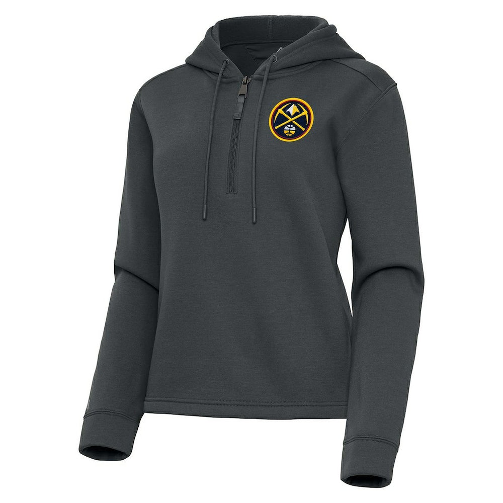 NBA - Denver Nuggets Antigua Women's Contemporary Quarter-Zip Hoodie - Pewter
