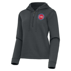 NBA - Detroit Pistons Antigua Women's Contemporary Quarter-Zip Hoodie - Pewter