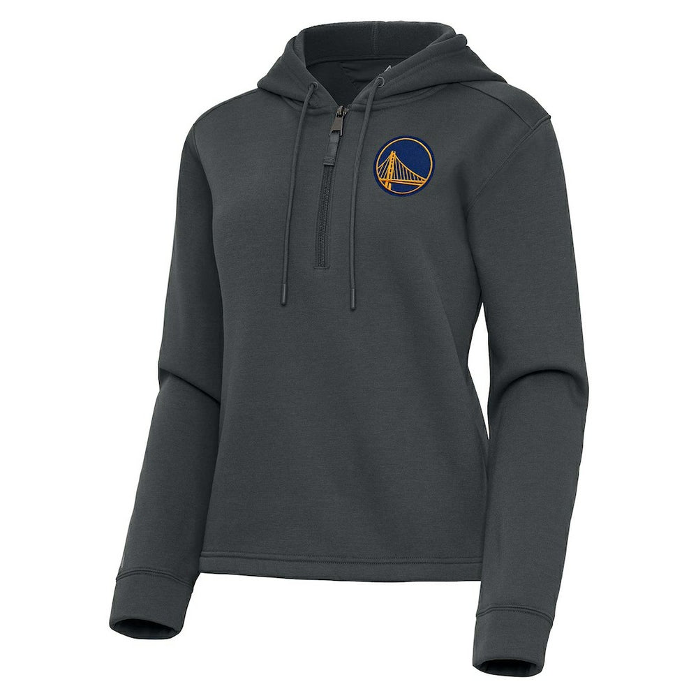 NBA - Golden State Warriors Antigua Women's Contemporary Quarter-Zip Hoodie - Pewter