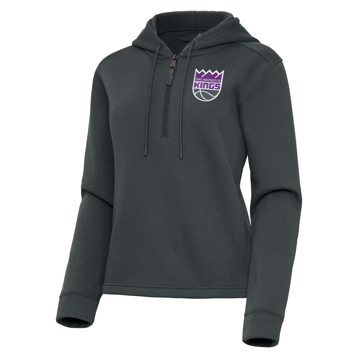 NBA - Sacramento Kings Antigua Women's Contemporary Quarter-Zip Hoodie - Pewter