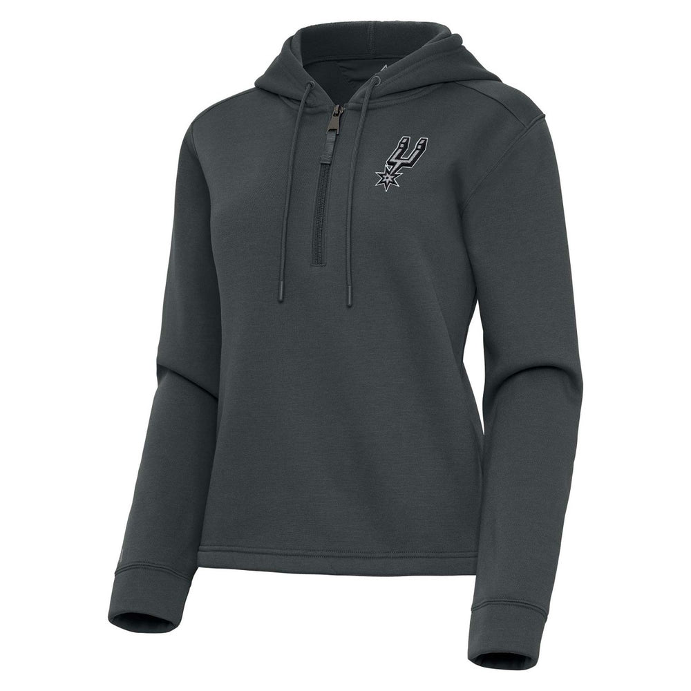 NBA - San Antonio Spurs Antigua Women's Contemporary Quarter-Zip Hoodie - Pewter